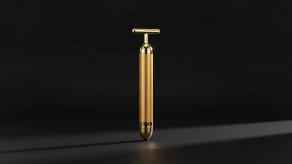 T-Shaped Vibrating Facial Massager – Waterproof Beauty Massage Roller for Face, Neck & Jawline