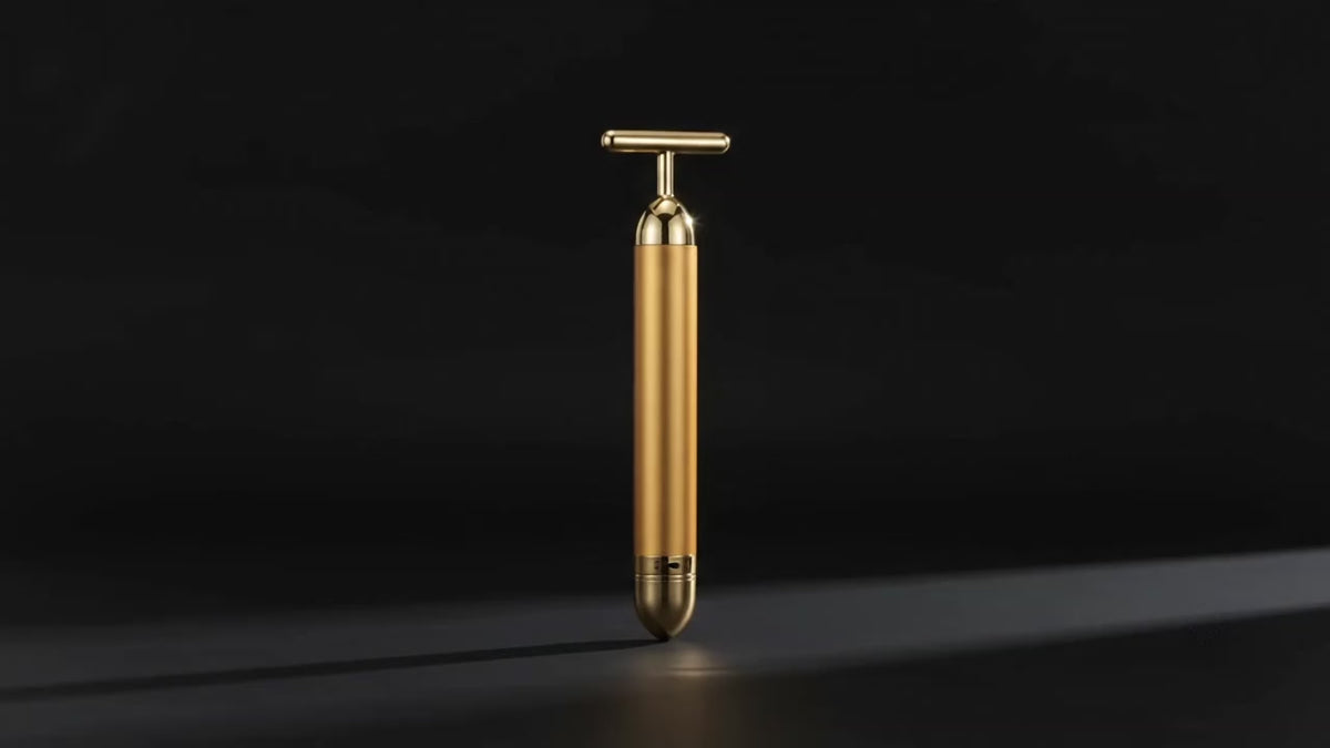T-Shaped Vibrating Facial Massager – Waterproof Beauty Massage Roller for Face, Neck & Jawline